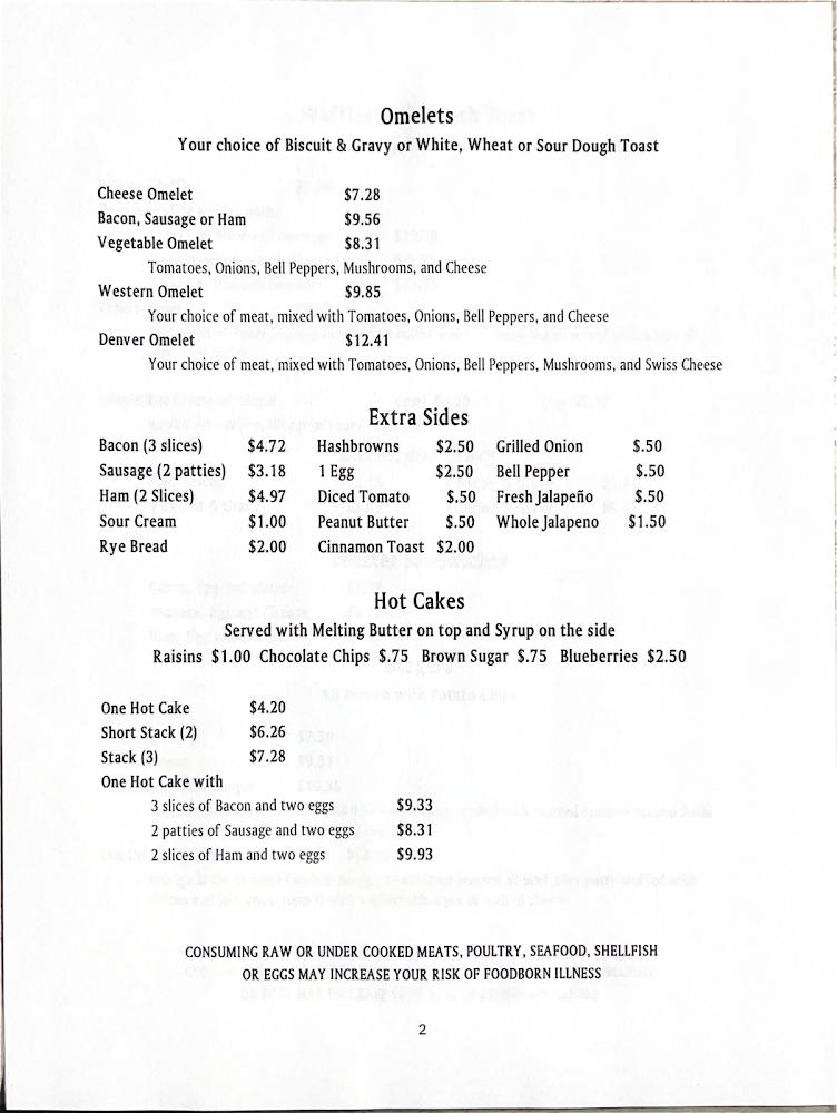 North 40 Settler's Menu image 2